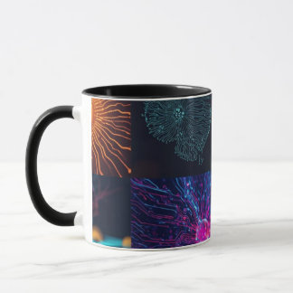 Cosmic Fireworks – Colorful Night Sky Celebration Tasse