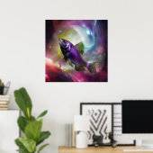 Cosmic Fish Fish AI Fantasy Digital Art Print Poster (Heimbüro)