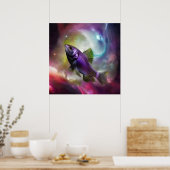 Cosmic Fish Fish AI Fantasy Digital Art Print Poster (Küche)