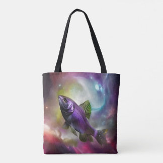Cosmic Fish Fish AI Fantasy Digital Art Print Tasche