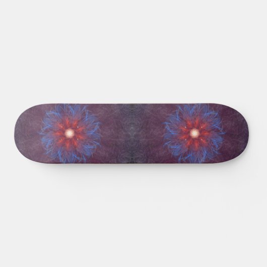 Cosmic Flame Burst Mandala Skateboard (Horizontal)