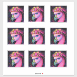 Cosmic Flamingo Queen Aufkleber