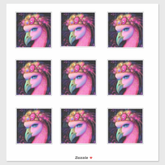 Cosmic Flamingo Queen Aufkleber (Blatt)