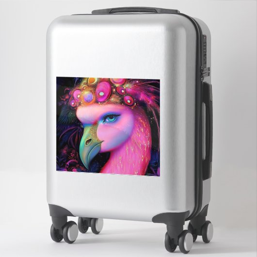 Cosmic Flamingo Queen Aufkleber (Koffer)