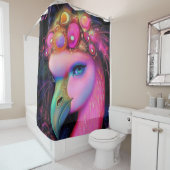 Cosmic Flamingo Queen Duschvorhang (Beispiel)