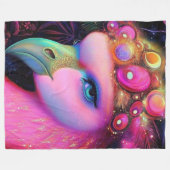 Cosmic Flamingo Queen Fleecedecke (Vorderseite (Horizontal))