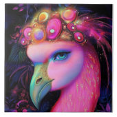Cosmic Flamingo Queen Fliese (Vorderseite)