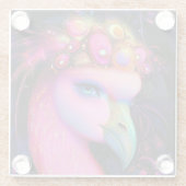 Cosmic Flamingo Queen Glasuntersetzer (Rückseite)