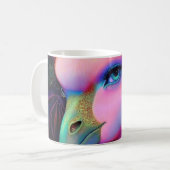 Cosmic Flamingo Queen Kaffeetasse (Vorderseite Links)