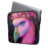 Cosmic Flamingo Queen Laptopschutzhülle (Vorderseite Links)
