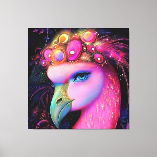 Cosmic Flamingo Queen Leinwanddruck (Vorderseite)