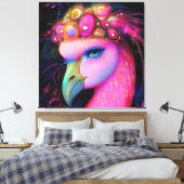 Cosmic Flamingo Queen Leinwanddruck (Insitu (Schlafzimmer))