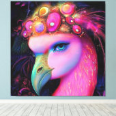 Cosmic Flamingo Queen Leinwanddruck (Insitu (Holzboden))