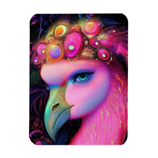 Cosmic Flamingo Queen Magnet (Vertikal)