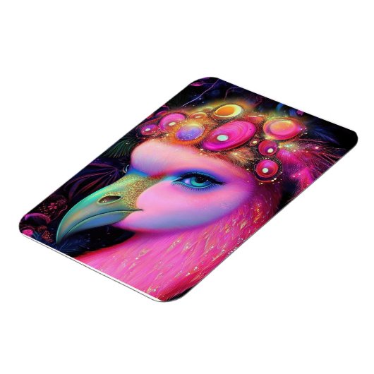 Cosmic Flamingo Queen Magnet (Linke Seite)