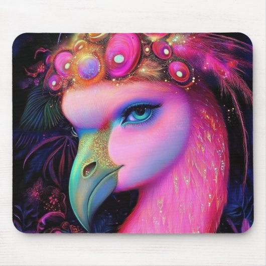 Cosmic Flamingo Queen Mousepad (Vorne)