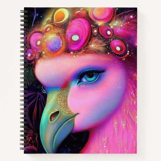 Cosmic Flamingo Queen Notizblock (Vorderseite)