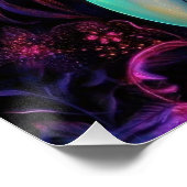 Cosmic Flamingo Queen Poster (Ecke)