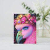 Cosmic Flamingo Queen Postkarte (Stehend Vorderseite)