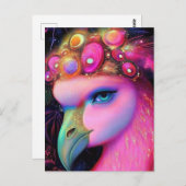 Cosmic Flamingo Queen Postkarte (Vorne/Hinten)