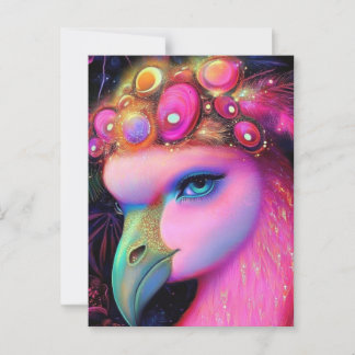 Cosmic Flamingo Queen Postkarte