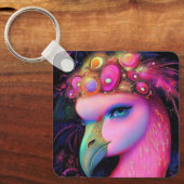 Cosmic Flamingo Queen Schlüsselanhänger (Vorderseite)
