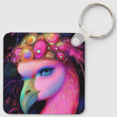 Cosmic Flamingo Queen Schlüsselanhänger (Rückseite)