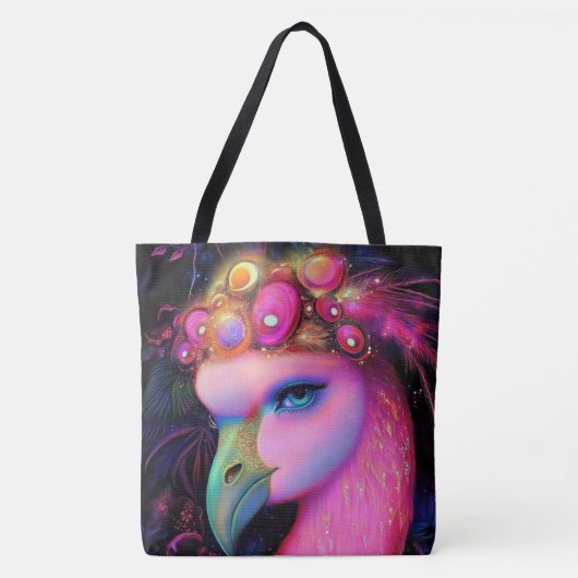 Cosmic Flamingo Queen Tasche (Vorderseite)