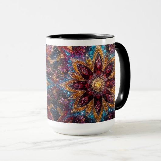 Cosmic Floral – Galaxy-Inspired Mug Tasse (VorderseiteRechts)