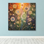 Cosmic Florals Canvas Print Leinwanddruck (Insitu (Holzboden))