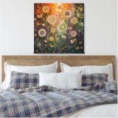 Cosmic Florals Canvas Print Leinwanddruck (Insitu (Schlafzimmer))