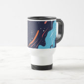 Cosmic Flow Coffee Mug – Space-Inspired Abstract Reisebecher (VorderseiteRechts)