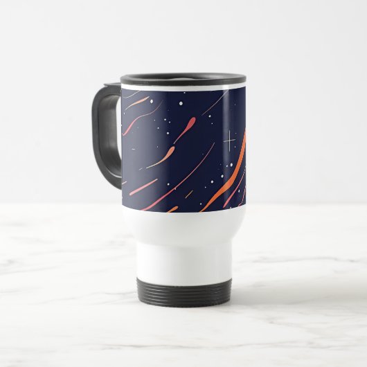 Cosmic Flow Coffee Mug – Space-Inspired Abstract Reisebecher (Vorderseite Links)