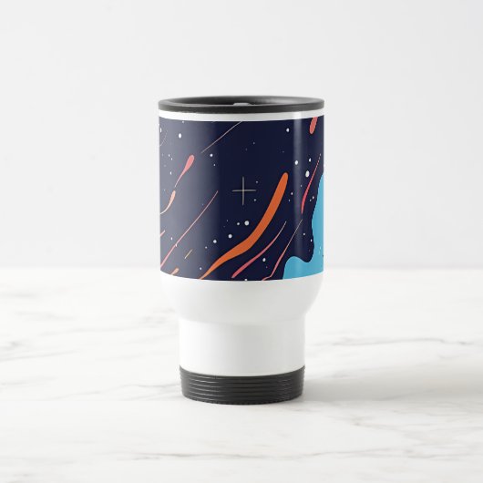 Cosmic Flow Coffee Mug – Space-Inspired Abstract Reisebecher (Mittel)