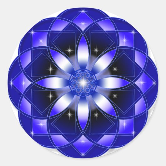 Cosmic Flower Runder Aufkleber (Vorderseite)