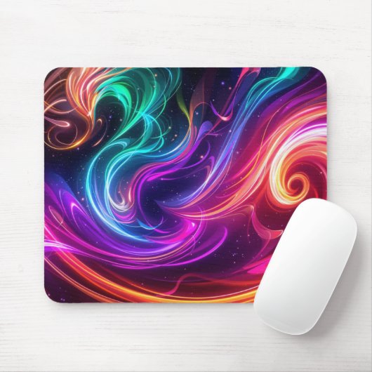 Cosmic Flowing Swirls Mousepad (Mit Mouse)