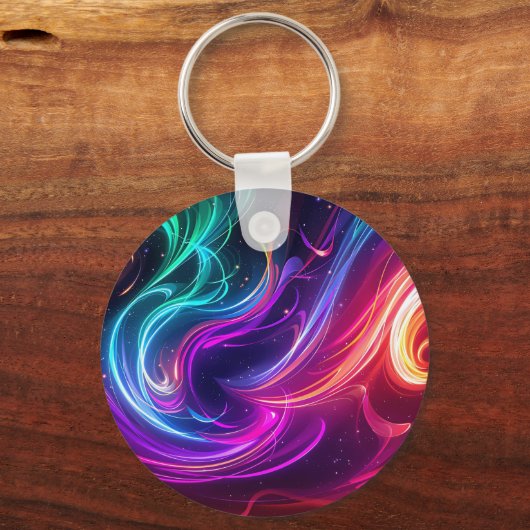 Cosmic Flowing Swirls Schlüsselanhänger (Rückseite)