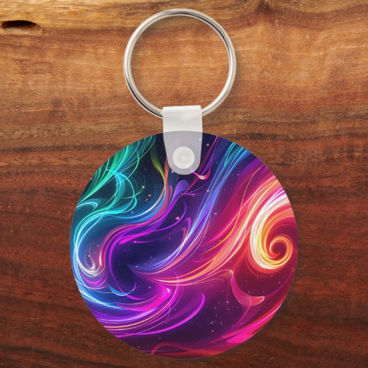 Cosmic Flowing Swirls Schlüsselanhänger (Vorderseite)