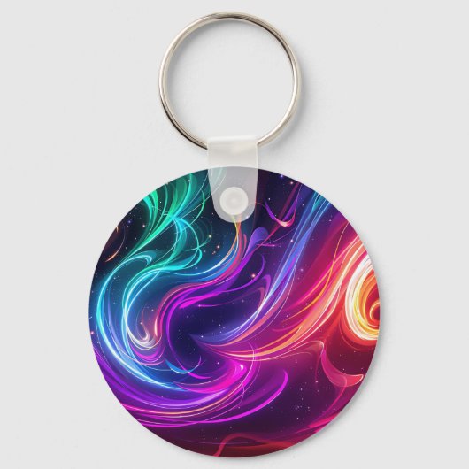 Cosmic Flowing Swirls Schlüsselanhänger (Rückseite)