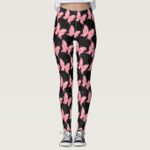 Cosmic Flutter Pink Butterfly Leggings (Vorderseite)