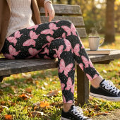 Cosmic Flutter Pink Butterfly Leggings