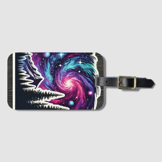 Cosmic Forest: Galaxy Meets Nature Gepäckanhänger (Vorderseite (Horizontal))