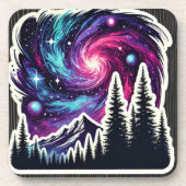 Cosmic Forest: Galaxy Meets Nature Getränkeuntersetzer (Vorderseite)