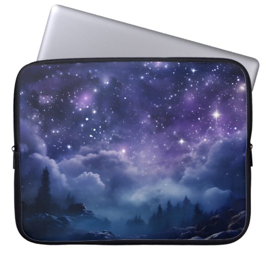 Cosmic Forest Night Sky Laptopschutzhülle (Vorderseite)
