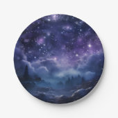 Cosmic Forest Night Sky Pappteller (Vorderseite)