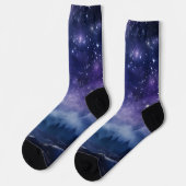 Cosmic Forest Night Sky Socken (Linkes Detail)