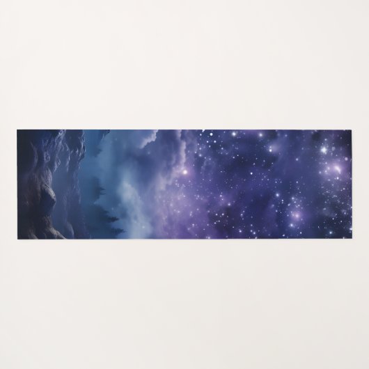 Cosmic Forest Night Sky Yogamatte (Rückseite (Horizontal))