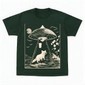 Cosmic Forest Raccoon UFO Design Tee