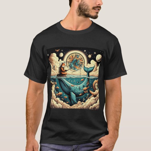 Cosmic Fox – Fischen in der Zeit T-Shirt (Vorderseite)