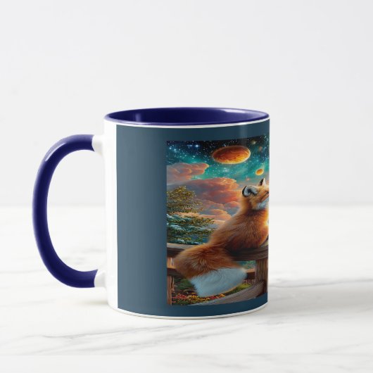 Cosmic Fox and Planets Magical Sunset Mug Tasse (Links)